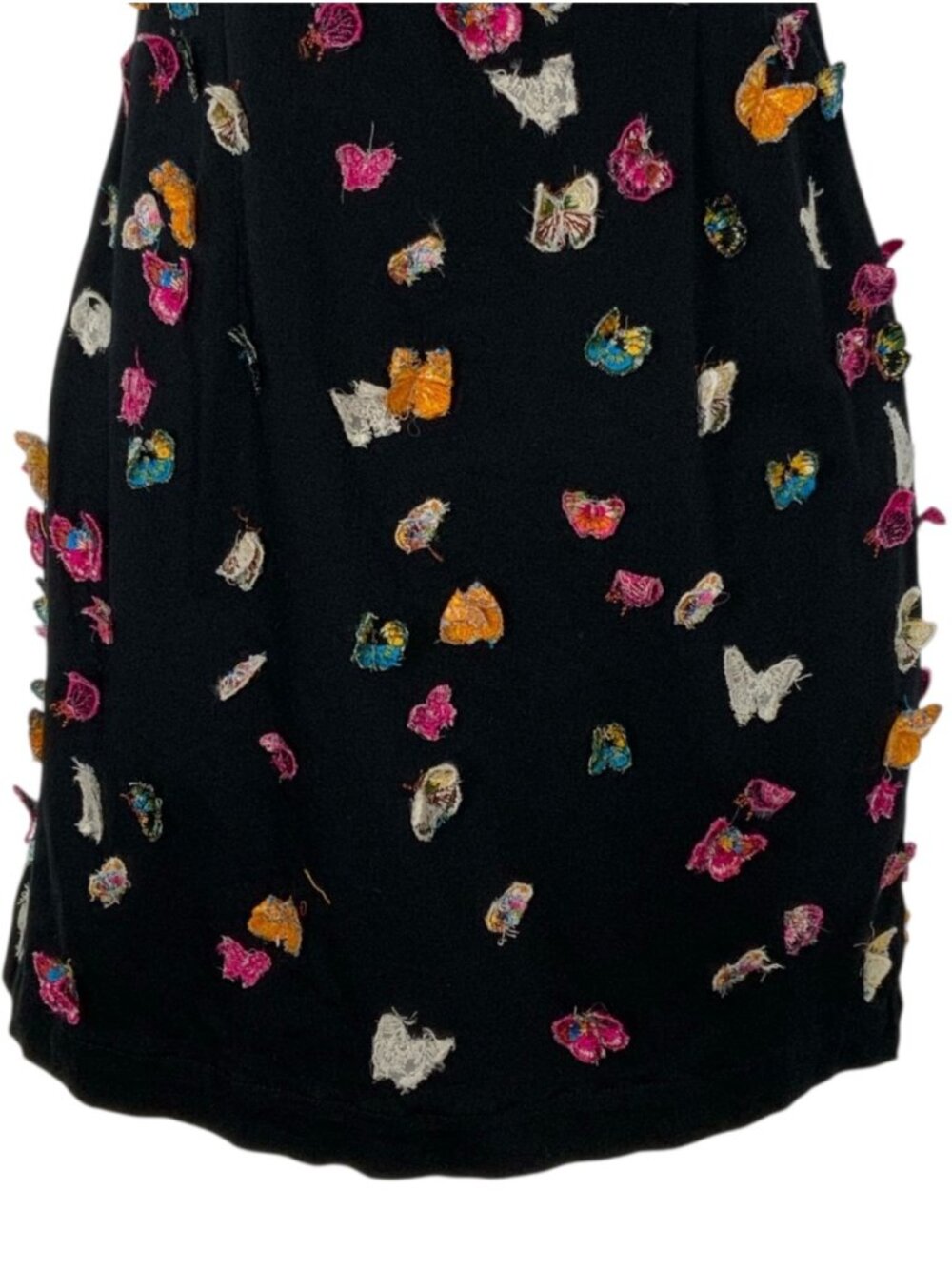 Anthropologie Maeve Butterfly Brynne 3D Spaghetti Strap Dress 2P Black Mini - Picture 12 of 16